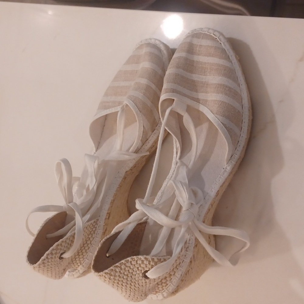 Andre Assous Espadrille Wedge Strappy Heel Sandal Women's EU 40 EUC Beachy Spain - Picture 4 of 14
